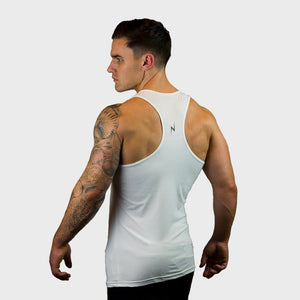 Kwench Mens Yoga Gym Vest Tank Stringer Hunk white Thumbnails-2