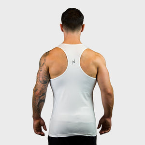 Kwench Mens Yoga Gym Vest Tank Stringer Hunk white Thumbnails-3