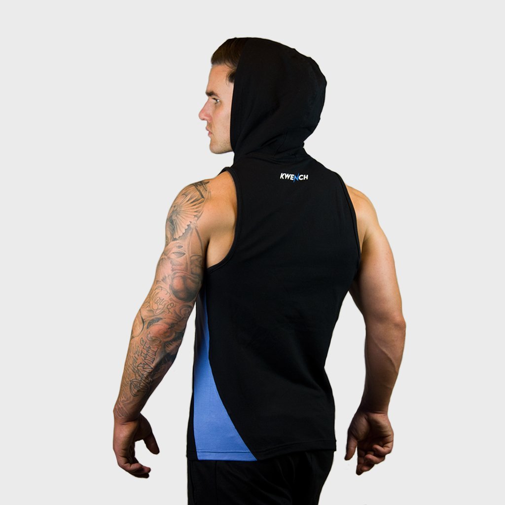 Kwench Mens Gym workout Fitness Sleeveless hoodie